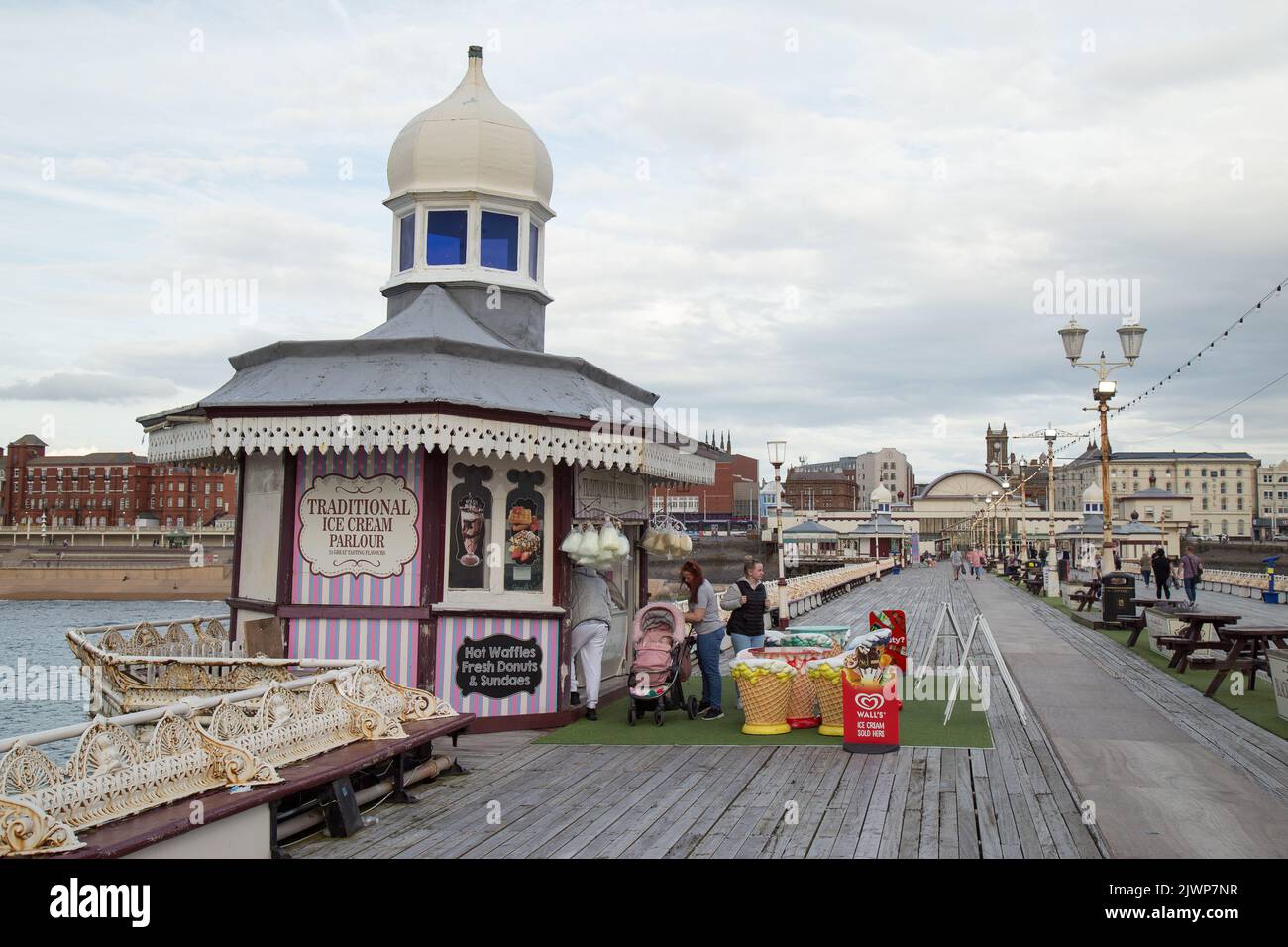 Blackpool North Pier promenade seafront England Stock Photo Alamy