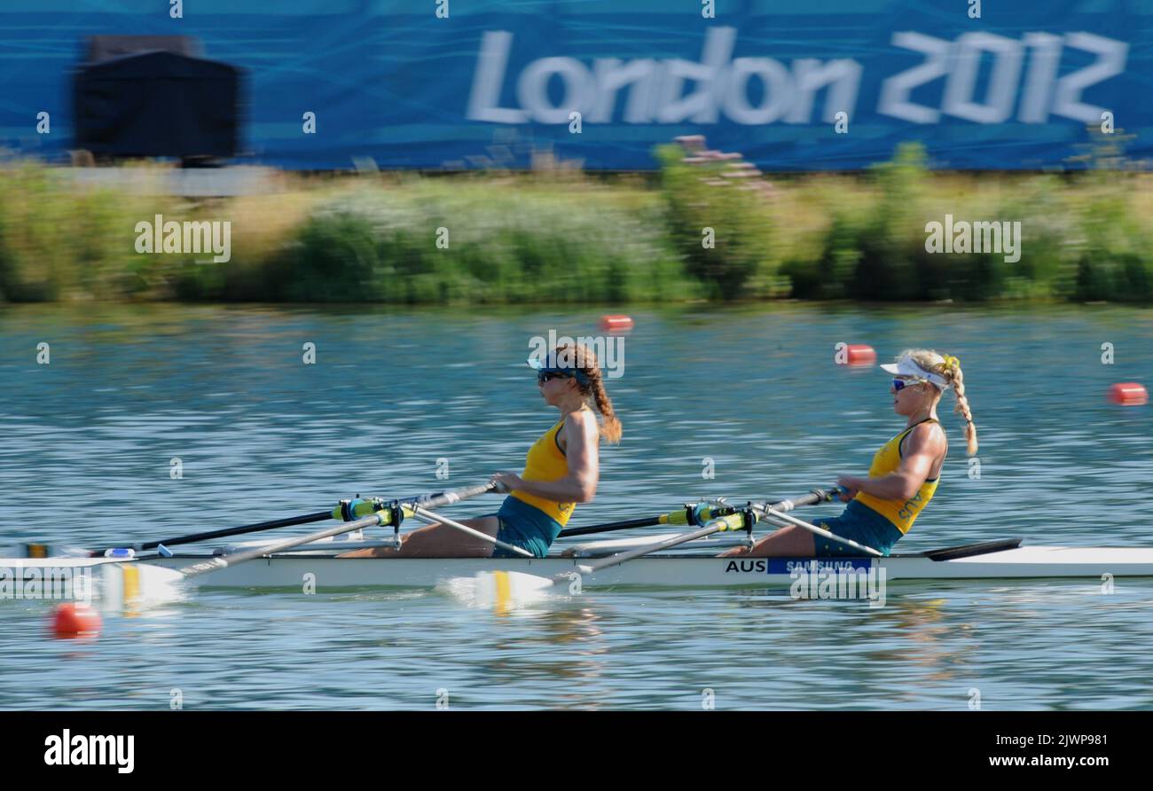Australian Olympic Rowing Team's double skull of Brooke Pratley (left