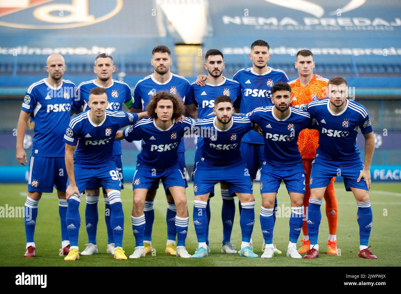 ZAGREB, CROATIA SEPTEMBER 06 Dinamo Zagreb players pose for a team photo during the UEFA