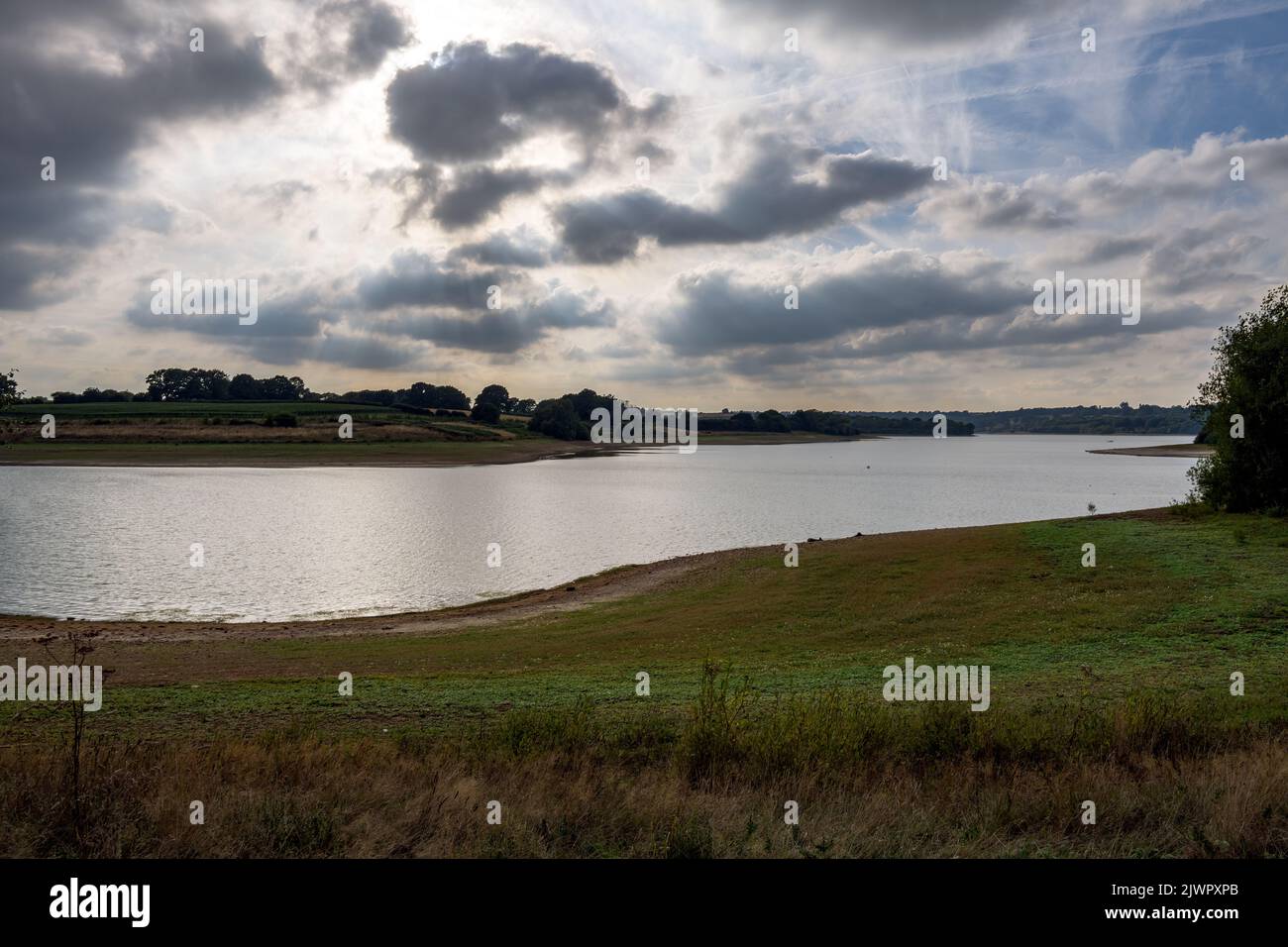 View of Bewl Water in late summer on a cloudy afternoon, Kent, England Stock Photo