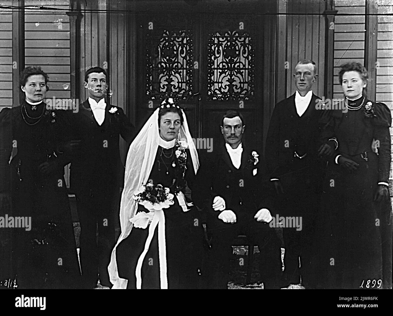 Bridal couple on December 8, 1899, 'Nylands' in Hå. Brudpar den 8 december 1899, 'Nylands' i Hå. Stock Photo