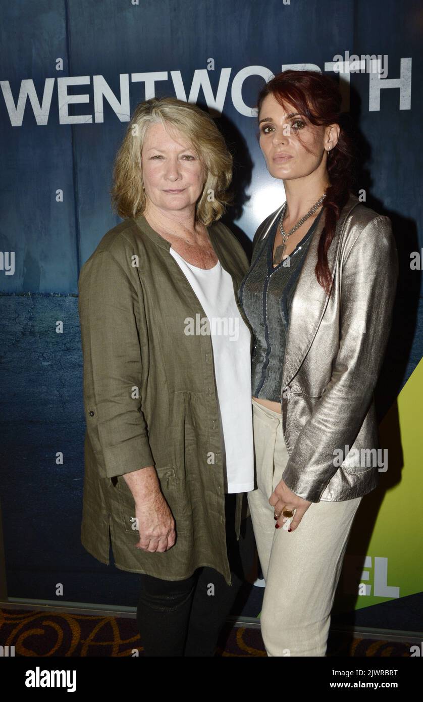 Actors Kris McQuade and Danielle Cormack at the first Sydney media  screening of 'Wentworth' a television inspired by the iconic Australian  drama Prisoner in Sydney on Thursday, Feb. 28, 2013. (AAP Image/Tracey, image size:838x1390