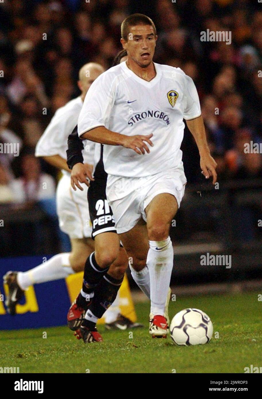 PA PHOTOS/AAP - UK USE ONLY : Australian soccer star Harry Kewell sets  himself up to score for Leeds United during a friendly match against  Chilean Club team Colo Colo at Colonial