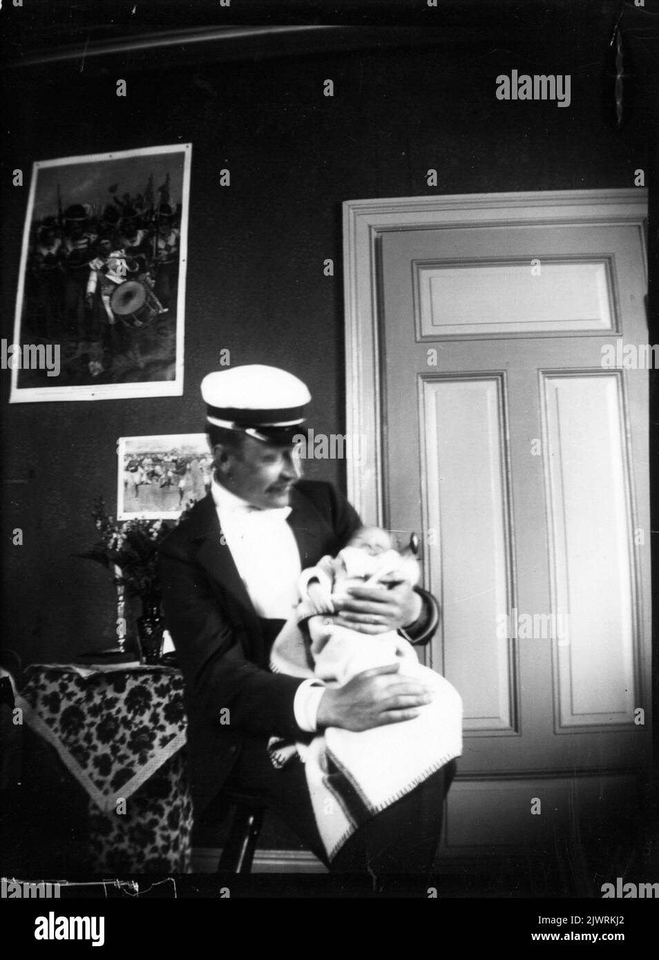 Wholesaler Lars O. Walldie, Gävle, with his son Wilhelm, born July 24 ...