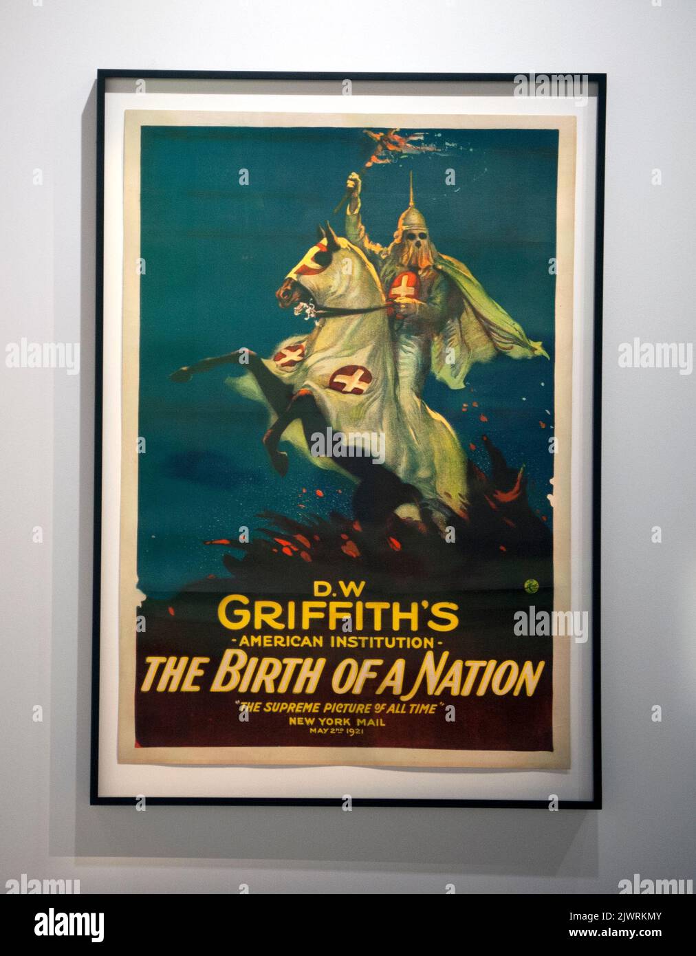 Movie poster for the film 'The Birth of a Nation' by D.W. Griffith. Stock Photo