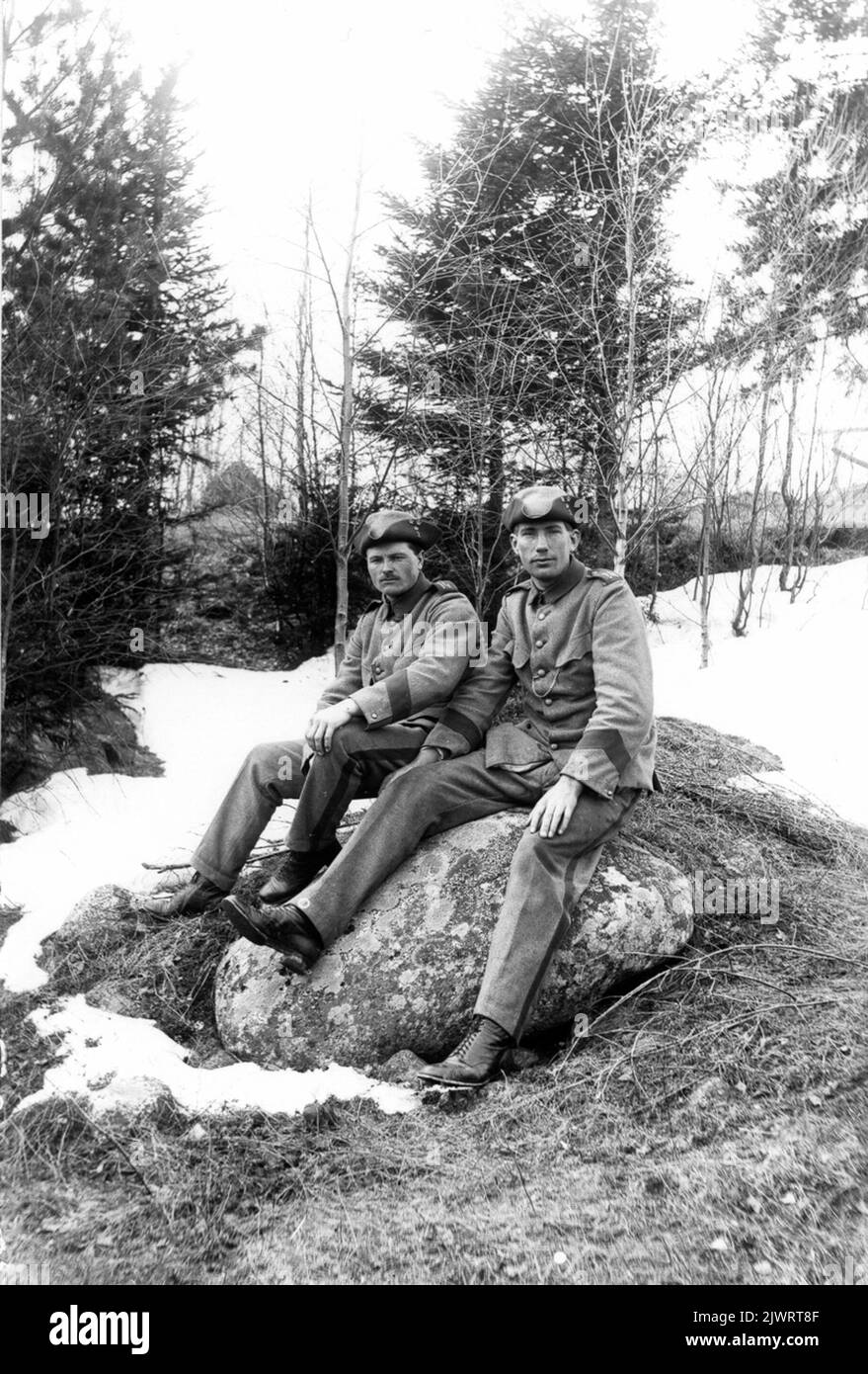 Unknown soldiers in Lenninge during the First World War. Okända 