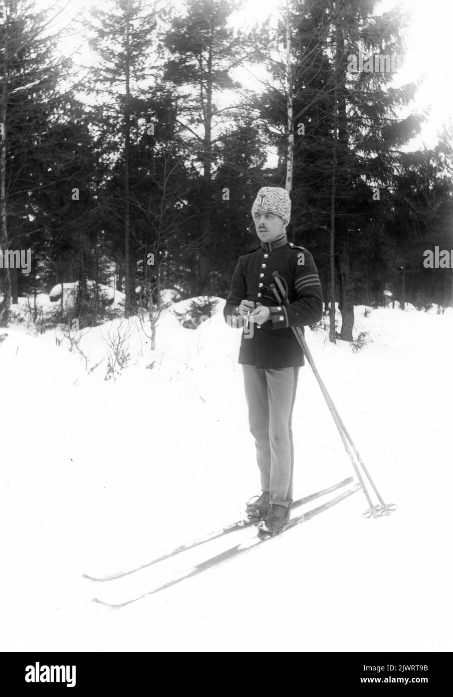 Unknown military in Lenninge during the First World War. Okänd militär