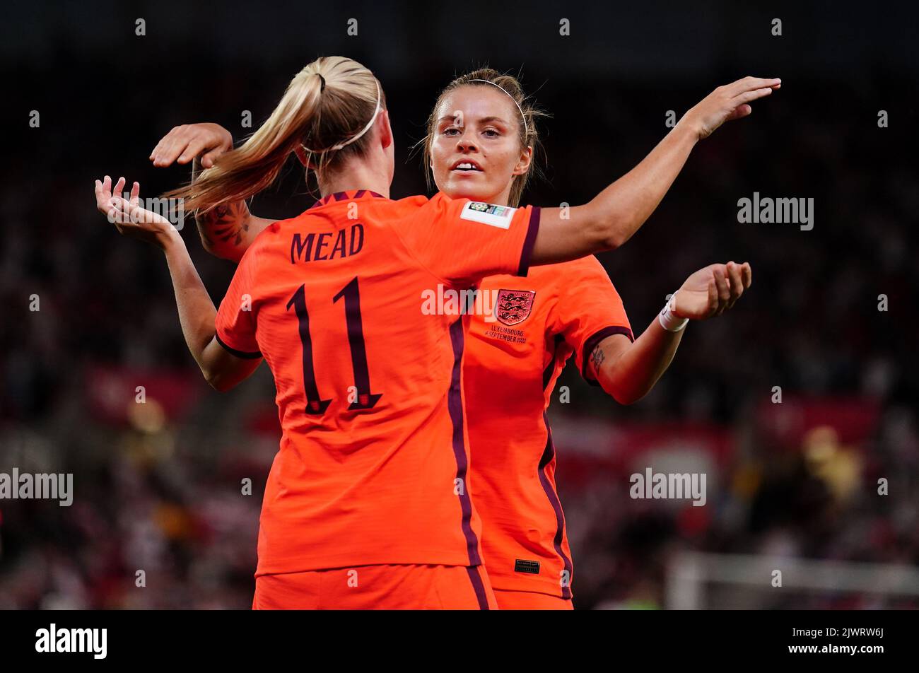 England’s Beth Mead celebrates scoring their side's fifth goal of the