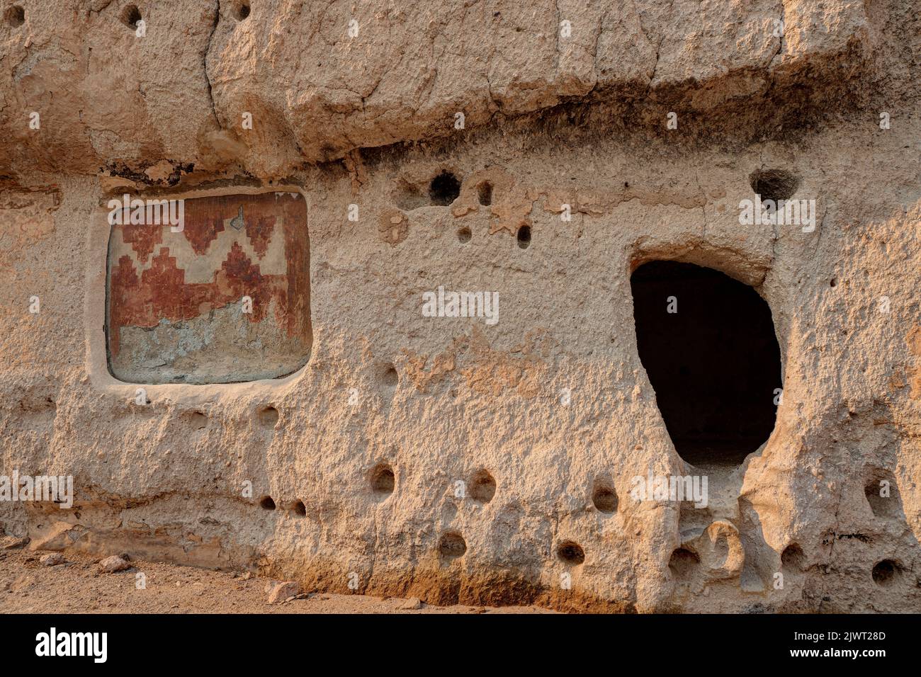 Petroglyph in Cliff Dwellings, Bandelier National Monument, New Mexico, USA Stock Photo