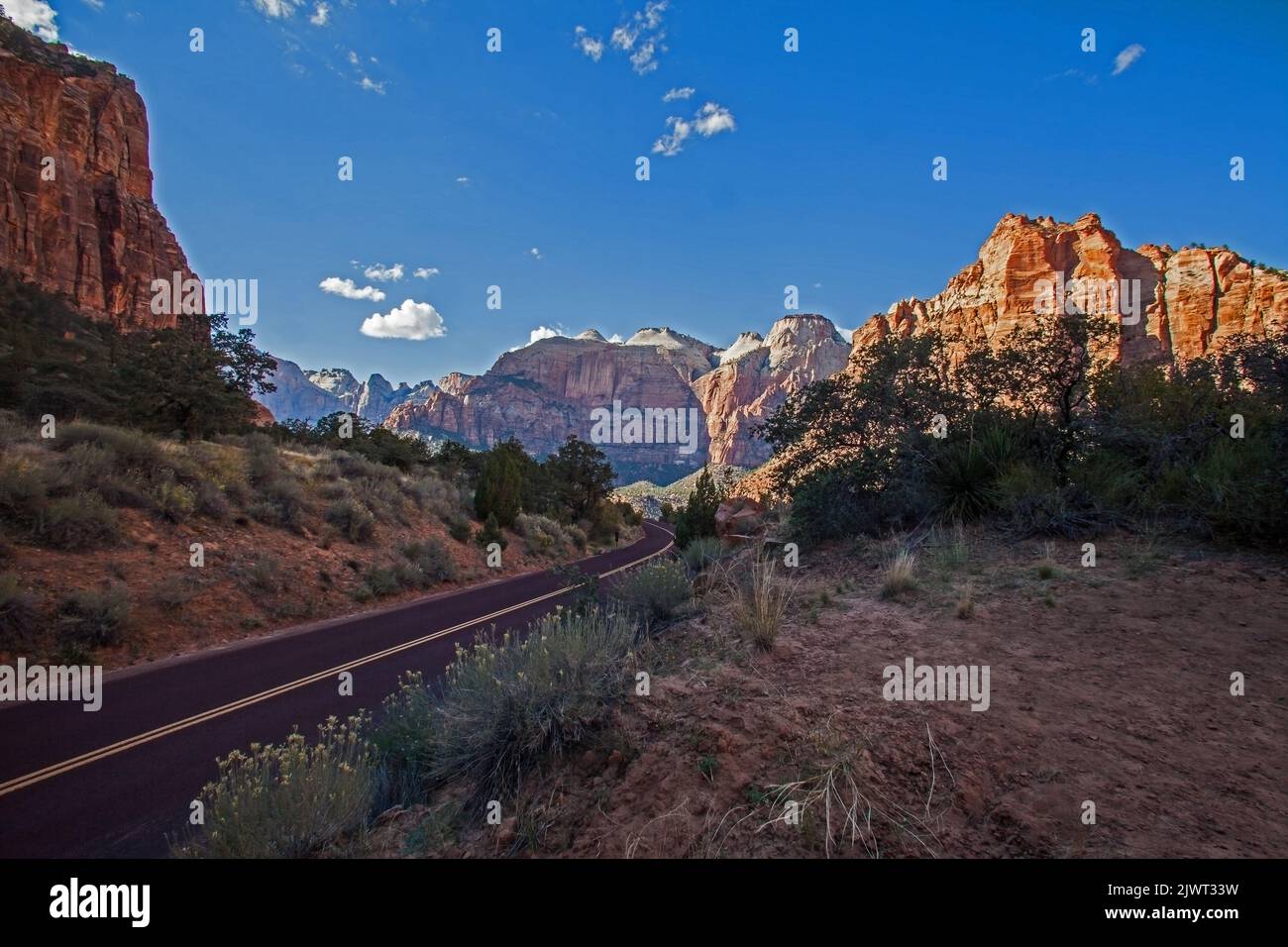 Zion National Park Landscape From Zion Park Boulevard Near Springdale Utah Stock Photo Alamy