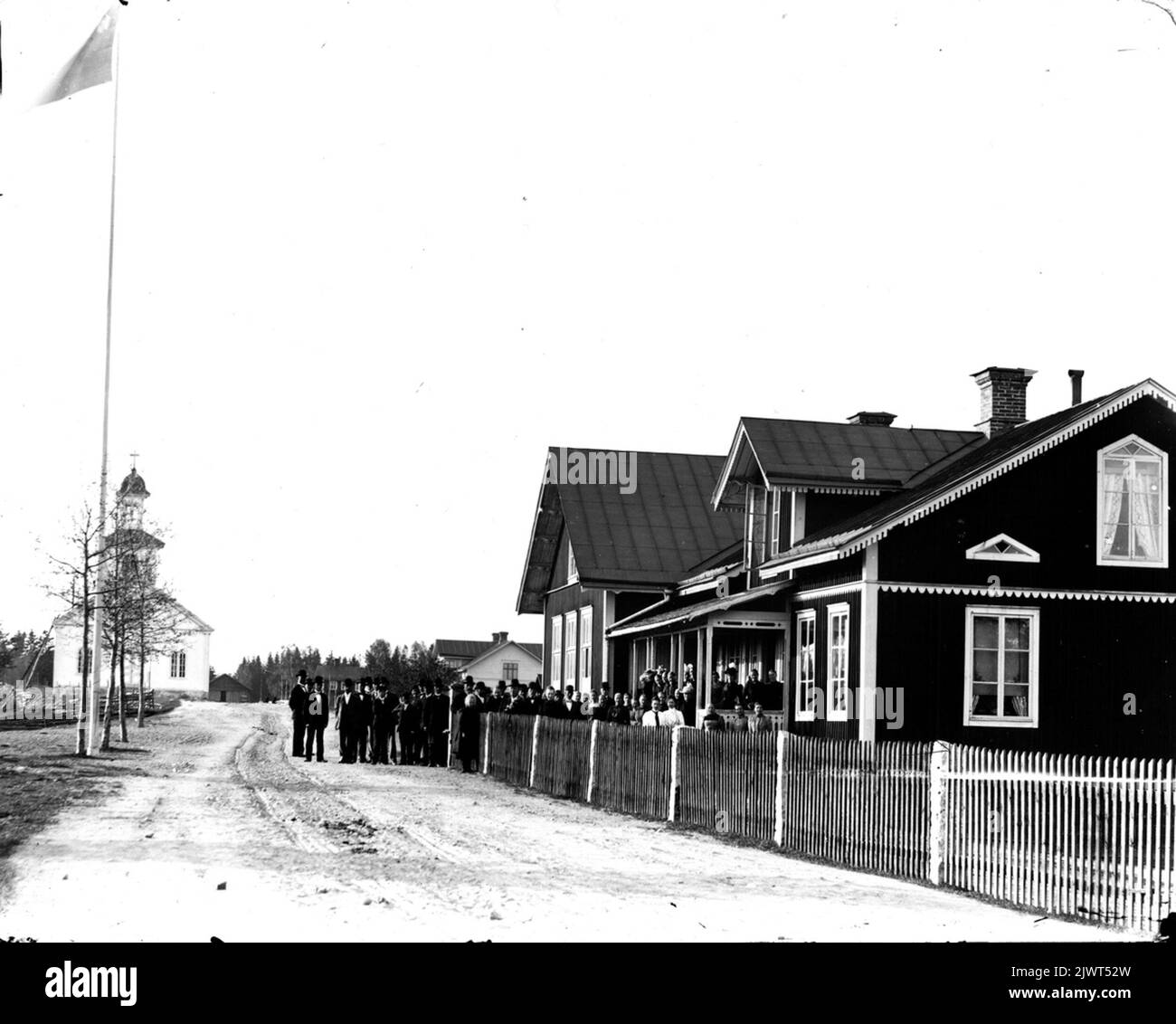 Lingbo. Church and school Lingbo. Kyrkan och skolan Stock Photo - Alamy