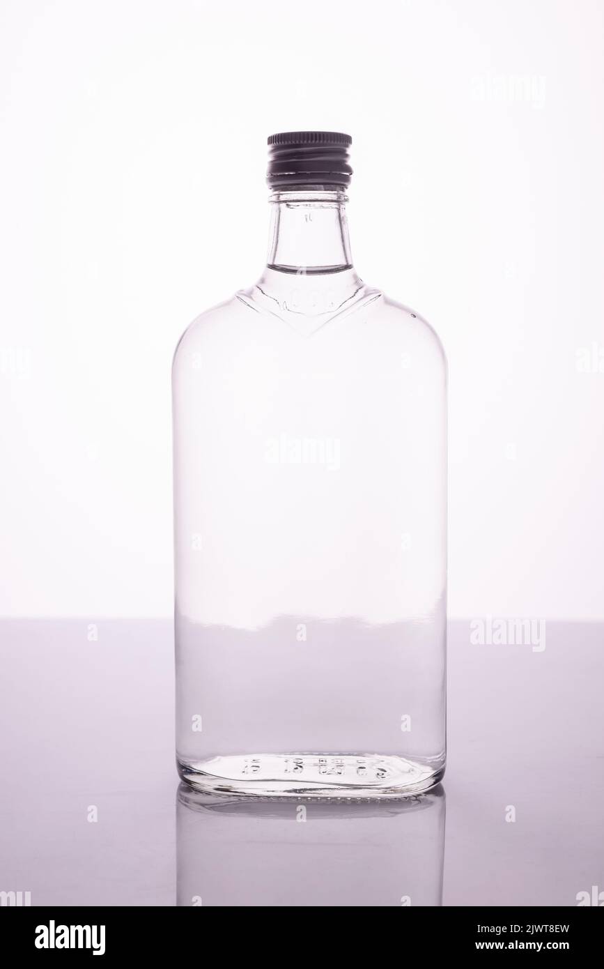 gin bottle on white background alcoholic drink Stock Photo