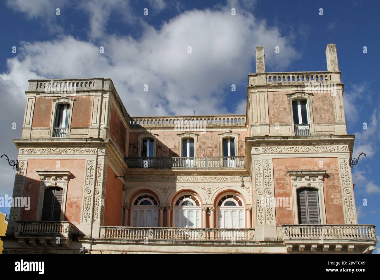 Casarano, Italy. Exterior view of the 19th century Palazzo Capozza. Stock Photo