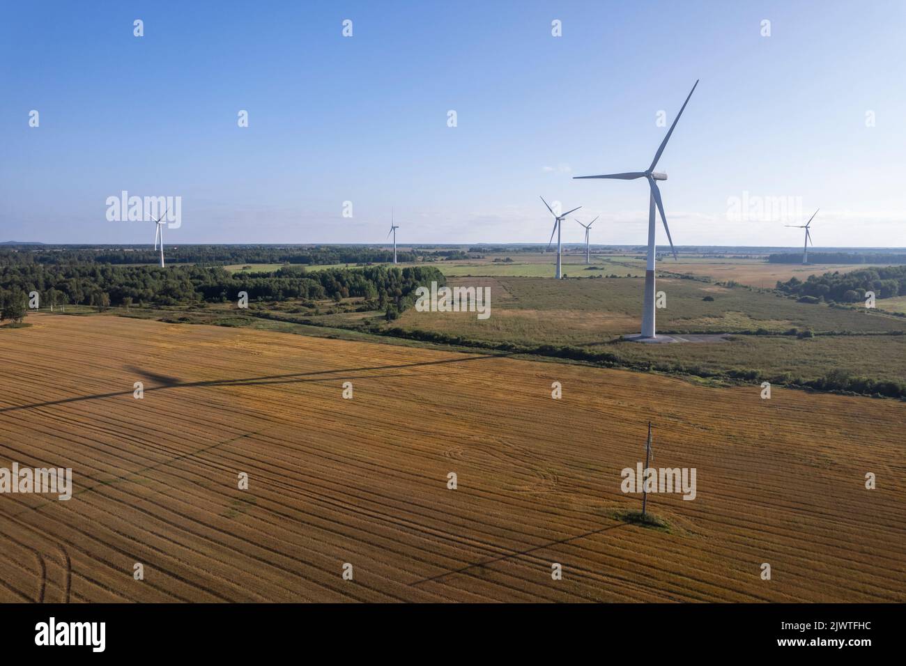 Wind turbines in Estonia Stock Photo