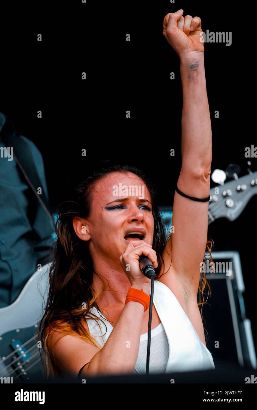 Juliette Lewis - Juliette and the Licks, V2007, Hylands Park, Chelmsford, Essex, Britain - 18 August 2007 Stock Photo