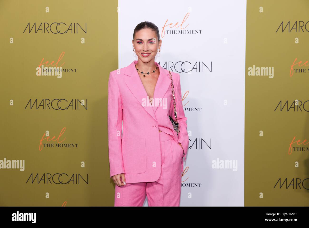 Berlin, Germany. 06th Sep, 2022. Ann-Kathrin Götze arrives at the show of the label Marc Cain at Mercedes-Benz Fashion Week at Café am Neuen See on the occasion of Berlin Fashion Week. The Berlin Fashion Week combines several events under one roof. Credit: Gerald Matzka/dpa/Alamy Live News Stock Photo