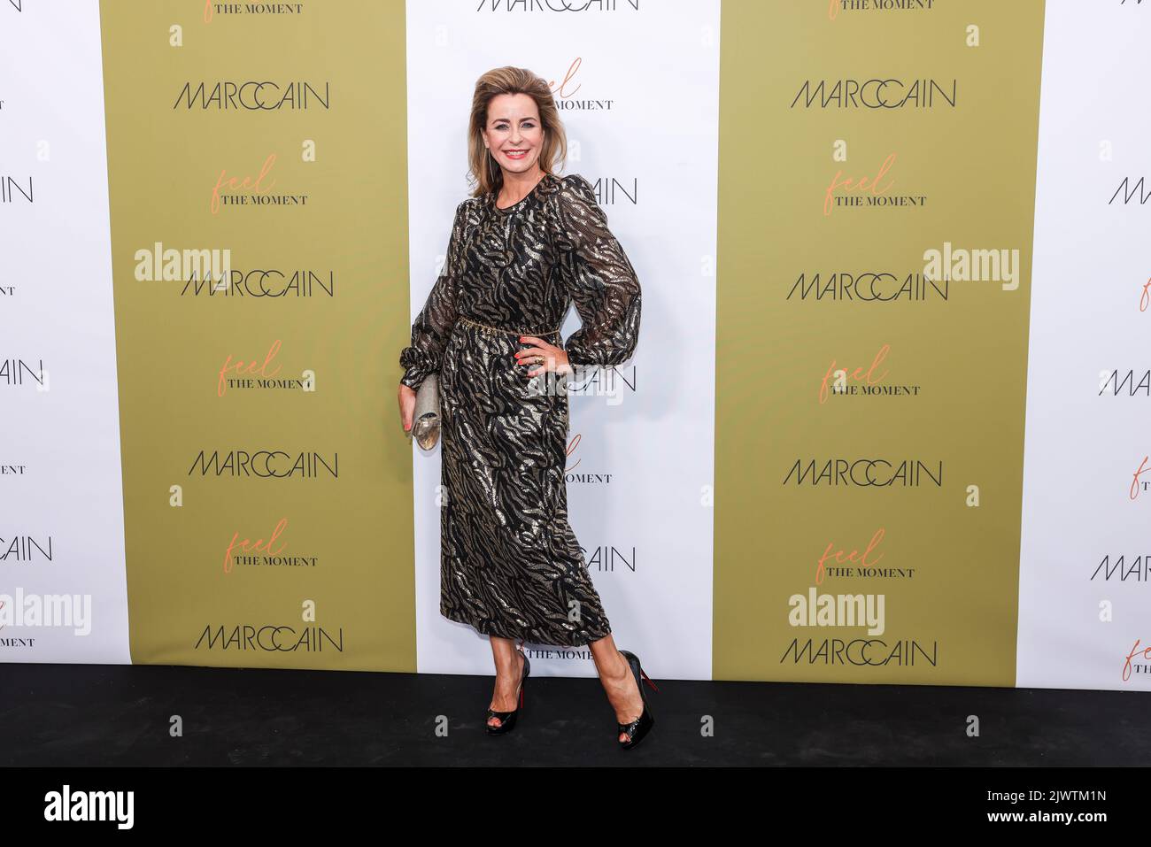 Berlin, Germany. 06th Sep, 2022. Bettina Cramer arrives at the show of the label Marc Cain at Mercedes-Benz Fashion Week at Café am Neuen See on the occasion of Berlin Fashion Week. The Berlin Fashion Week combines several events under one roof. Credit: Gerald Matzka/dpa/Alamy Live News Stock Photo