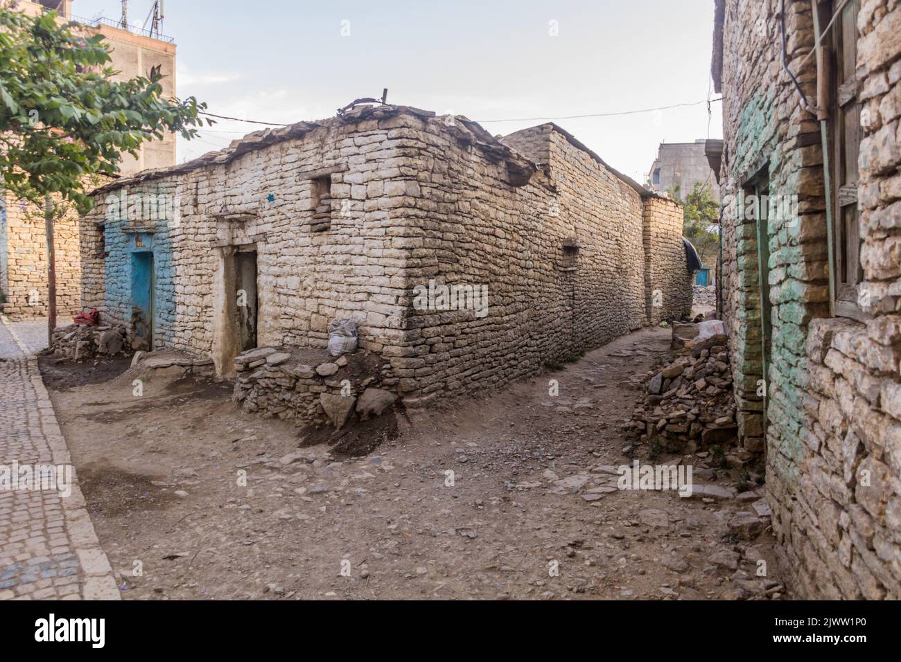 Stone houses in Mekele, Ethiopia Stock Photo