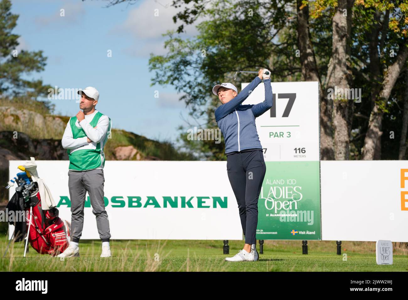 Golf: Åland 100 Ladies Open 2022 final round, Ladies European Tour. Photograph: Rob Watkins/Alamy. Pictured: Emma Spitz (AUT) Stock Photo