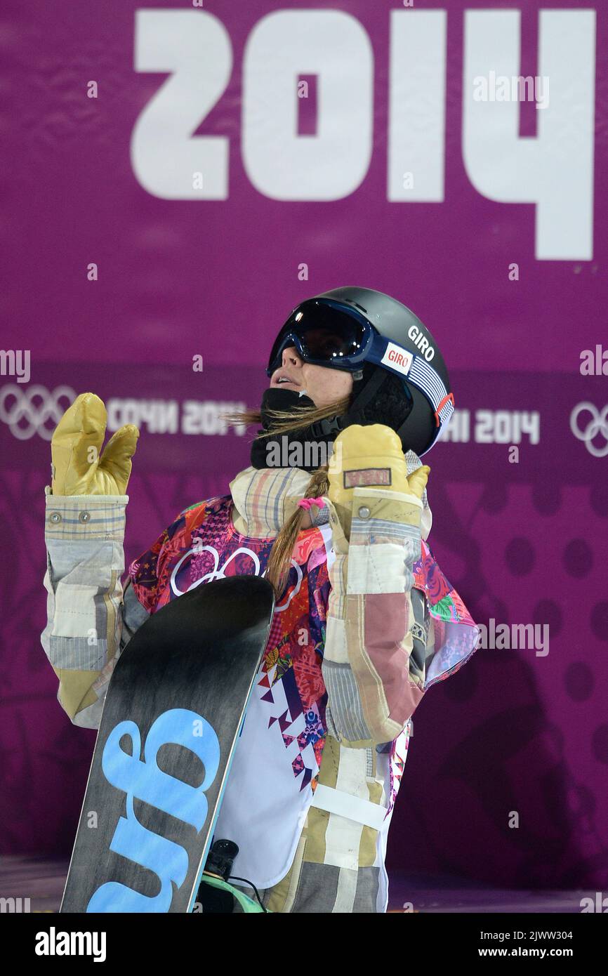 The USA's Kaitlyn Farrington celebrates winning the gold medal in the