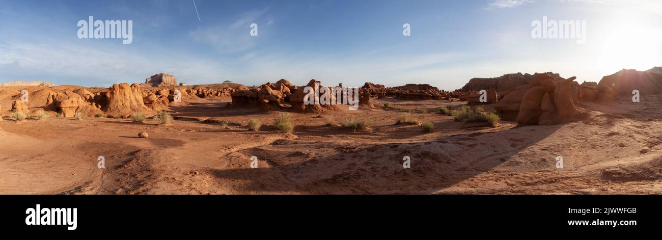 Spring Rocks Desert Red Rock Formations in Desert at Sunny Sunrise. Spring Season Stock ...
