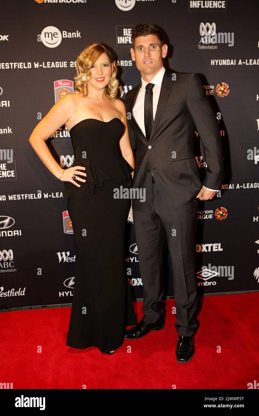 Liam Reddy with wife Christine on the red carpet at the Hyundai A ...