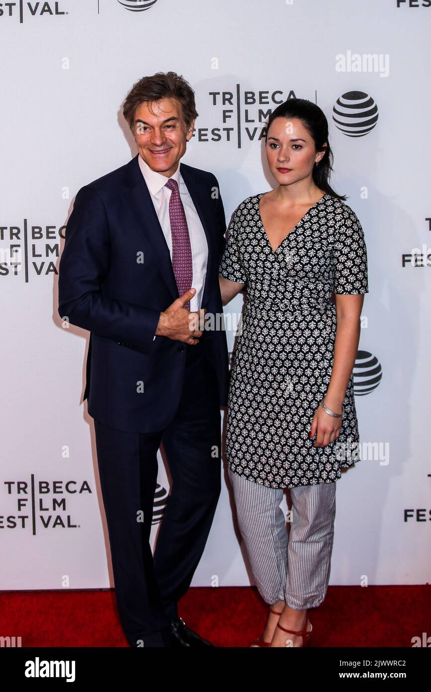 NEW YORK, NY - APRIL 18: Dr. Mehmet Oz (L) and Arabella Oz (R) attends 'Equals' Premiere - 2016 Tribeca Film Festival at John Zuccotti Theater at BMCC Stock Photo