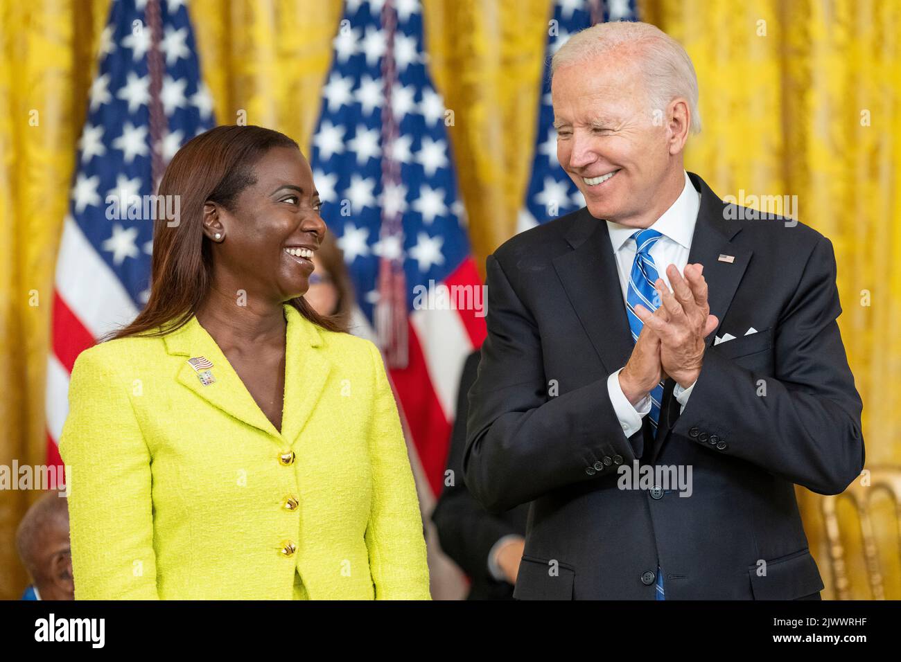 President Joe Biden presents the Medal of Freedom to Sandra Lindsay