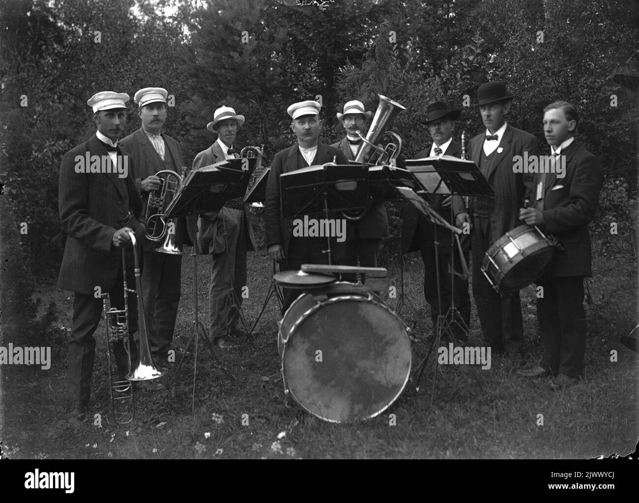 Group image, wind orchestra. Gruppbild, blåsorkester Stock Photo Alamy