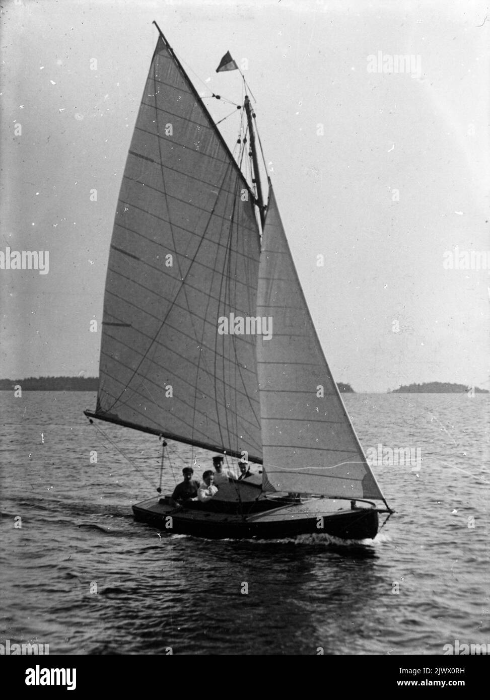 Group people in small boat Black and White Stock Photos & Images - Alamy