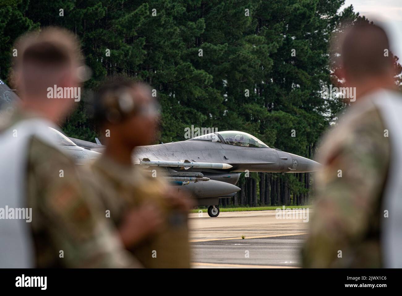A U.S. Air Force F16 Fighting Falcon from Shaw Air Force Base, South