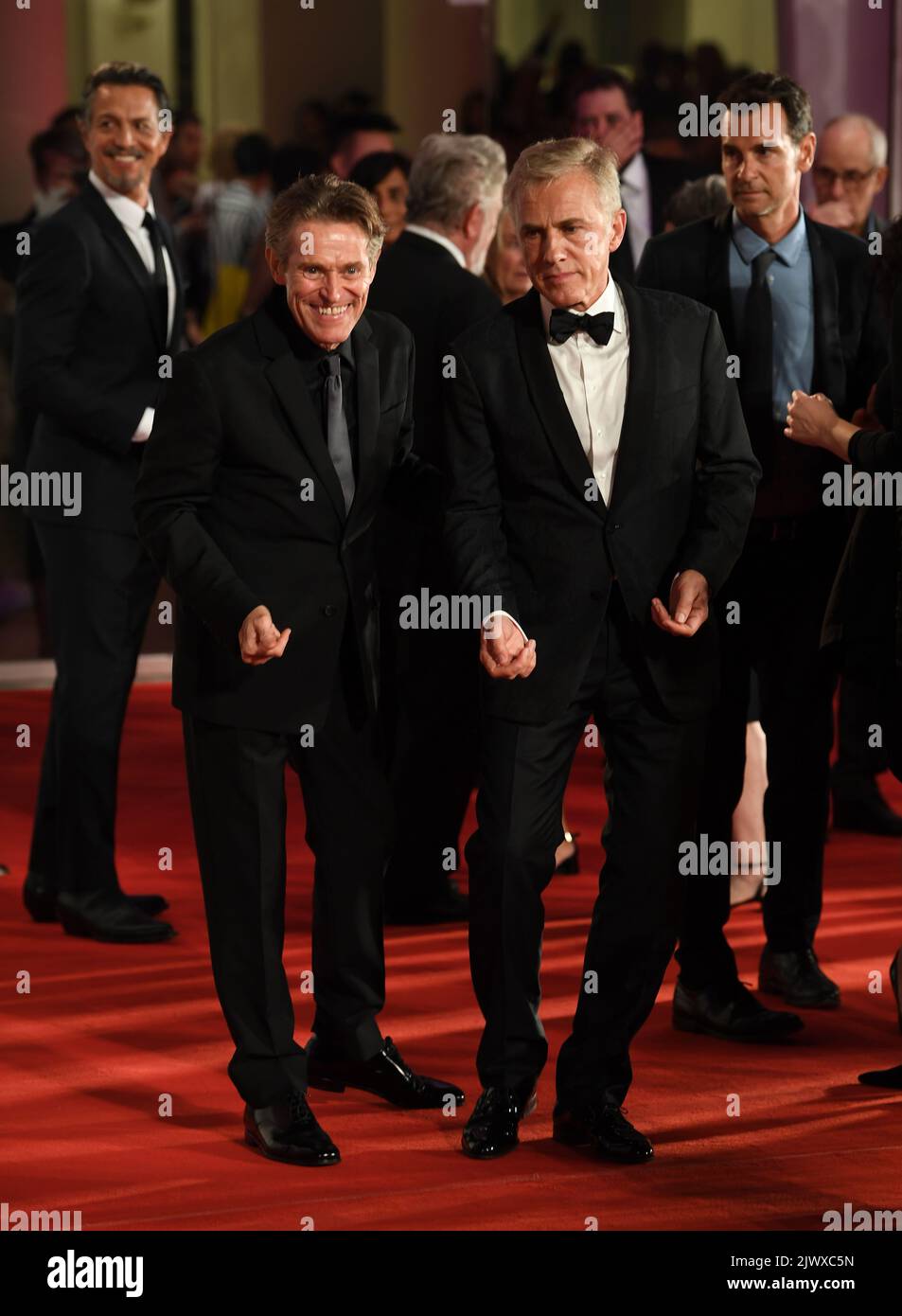 Venice, Italy. 06th Sep, 2022. Willem Dafoe and Christoph Waltz attends