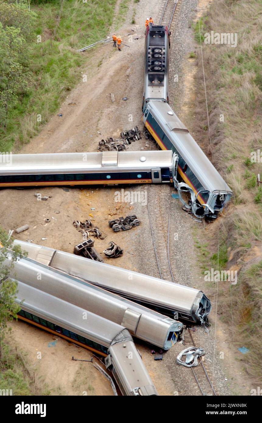 The Queensland Rail passenger train 'Spirit of Townsville' rests in