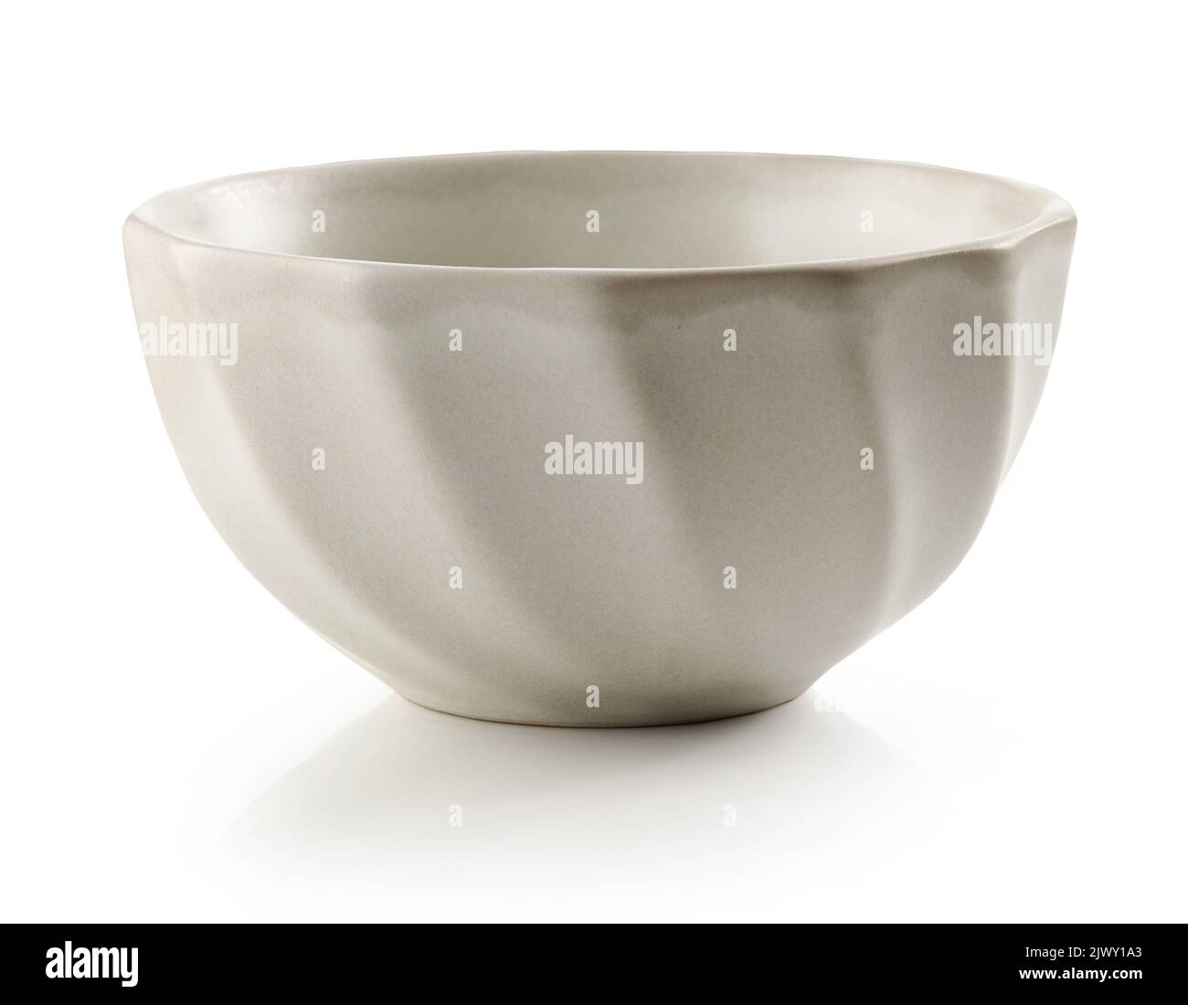 empty new ceramic bowl isolated on white background Stock Photo
