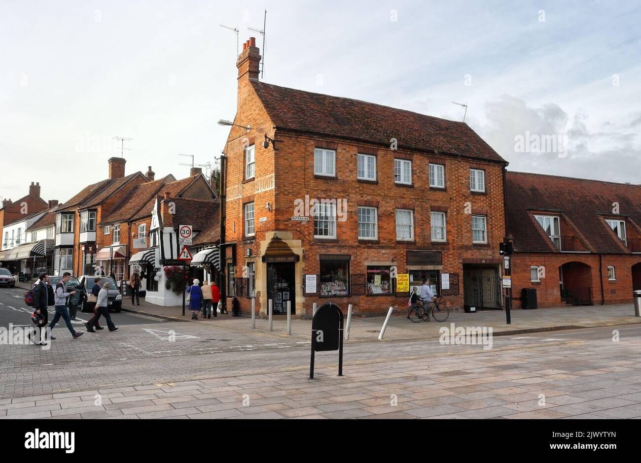 The Corner Shop on Waterside Stratford Upon Avon England. Street view Stock Photo