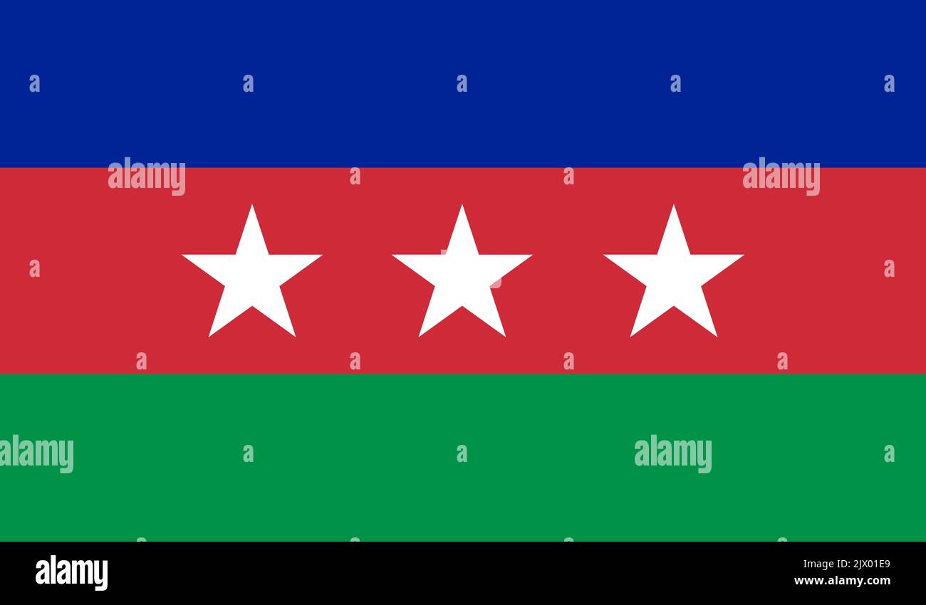flag of Austroasiatic peoples Degar Montagnard. flag representing ethnic group or culture, regional authorities. no flagpole. Plane design, layout Stock Photo