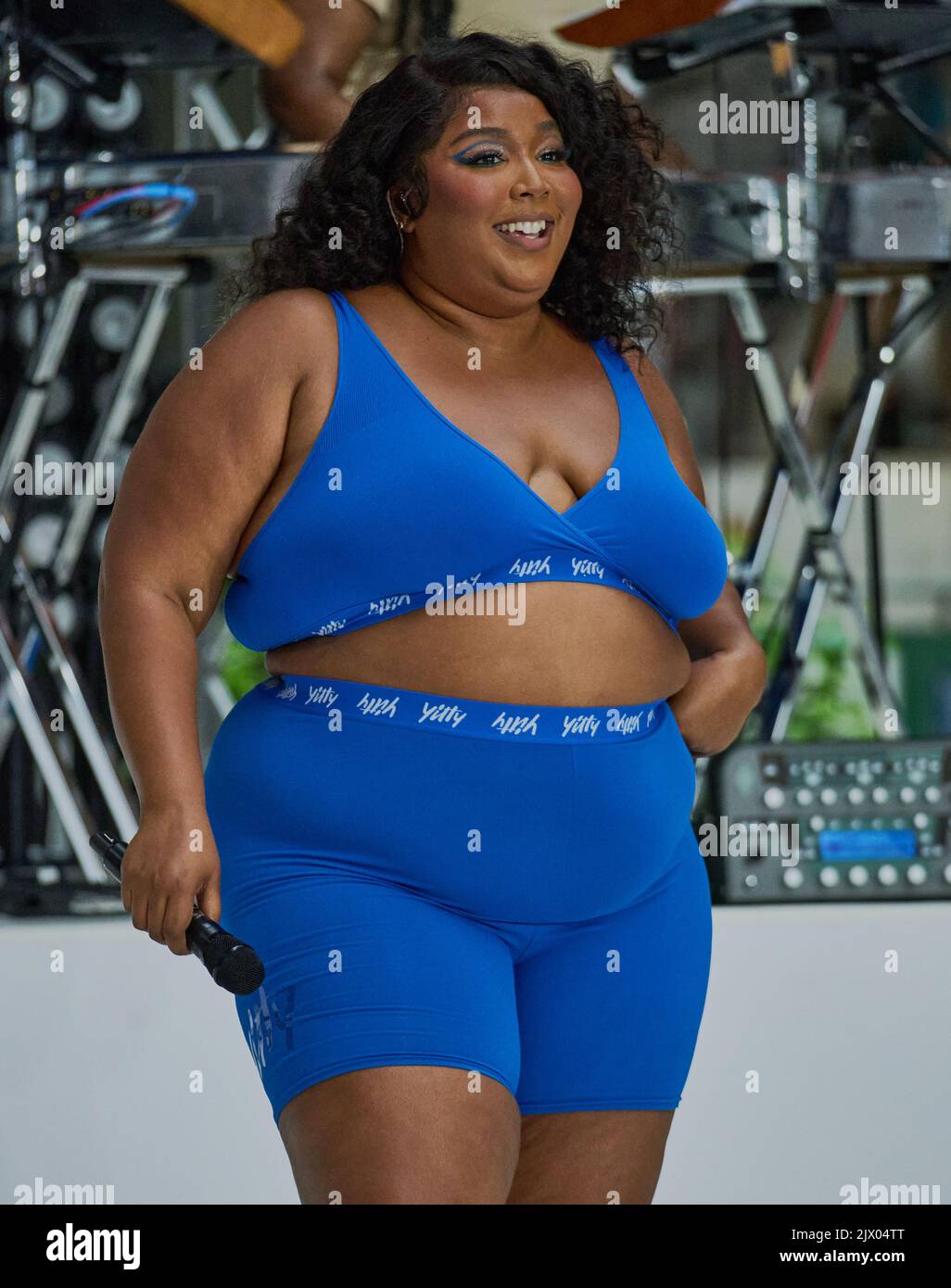 NEW YORK, NY, USA - JULY 15, 2022: Lizzo Performs on NBC's "Today" Show Concert Series at Rockefeller Plaza. Stock Photo