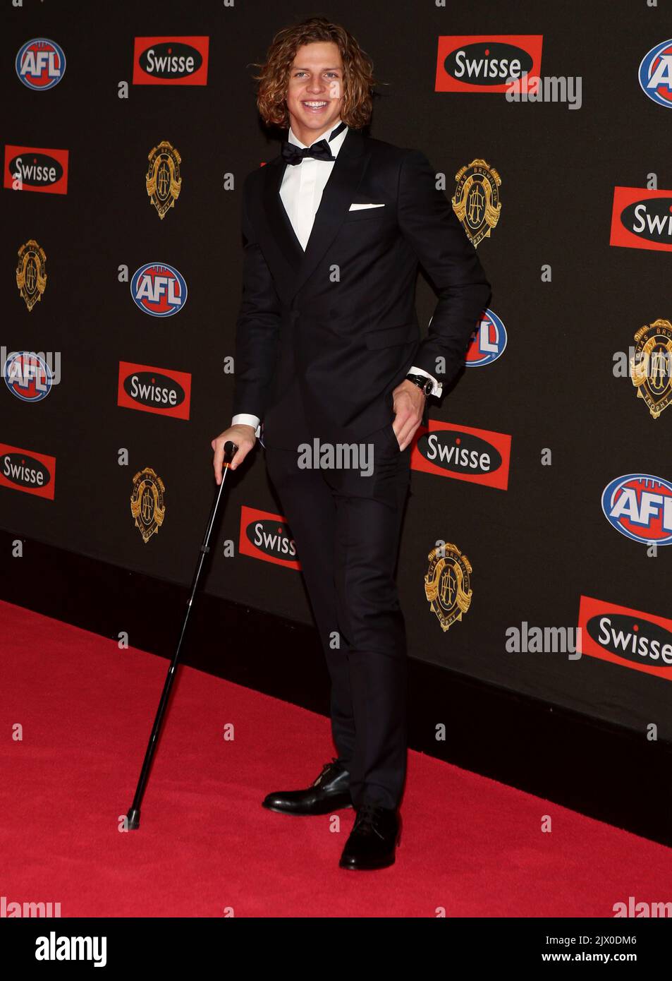 Fremantle player Nat Fyfe arrives at the Brownlow Medal Ceremony at ...