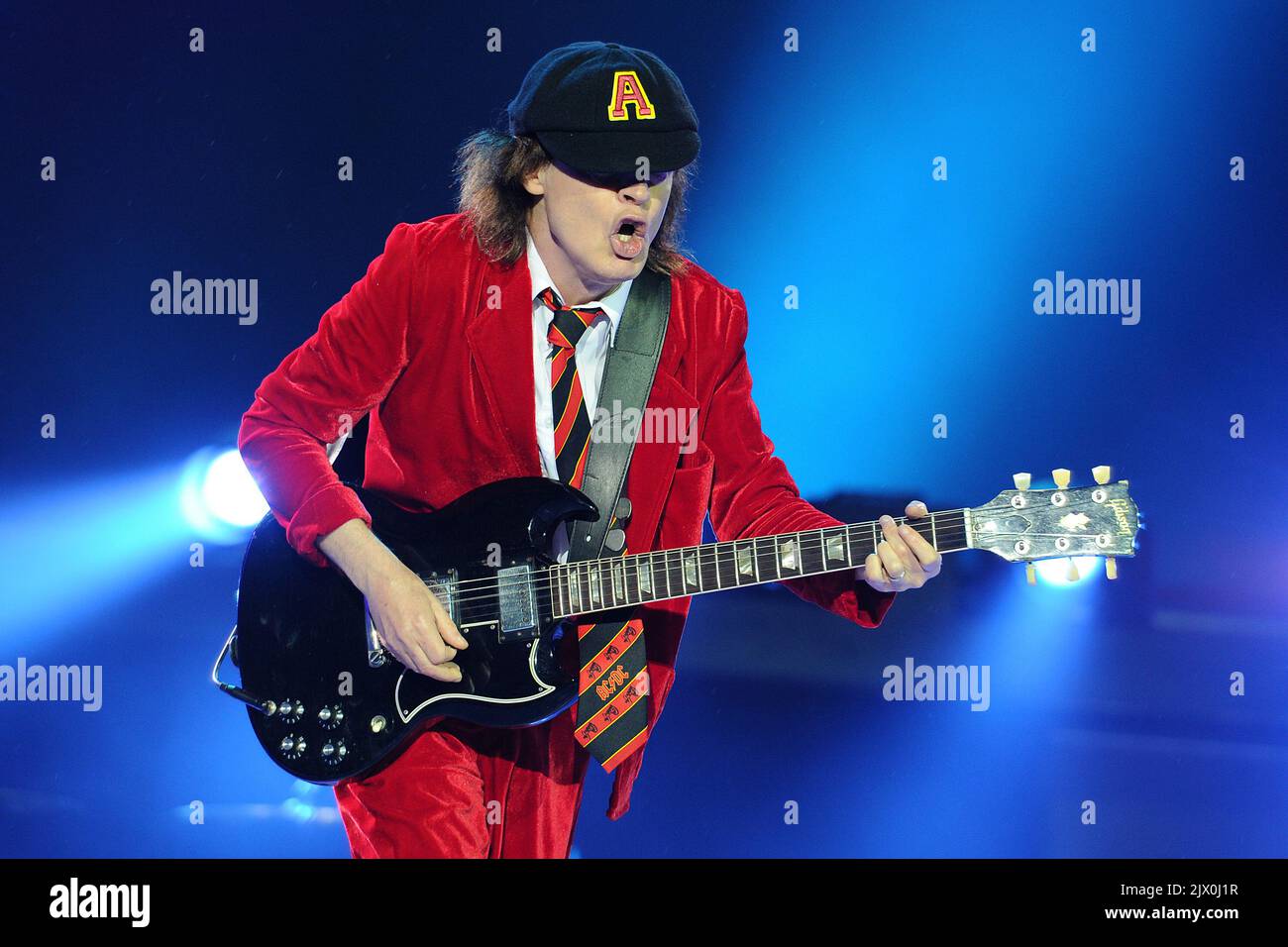 Australian hard rock band AC/DC performing at ANZ Stadium in Sydney ...