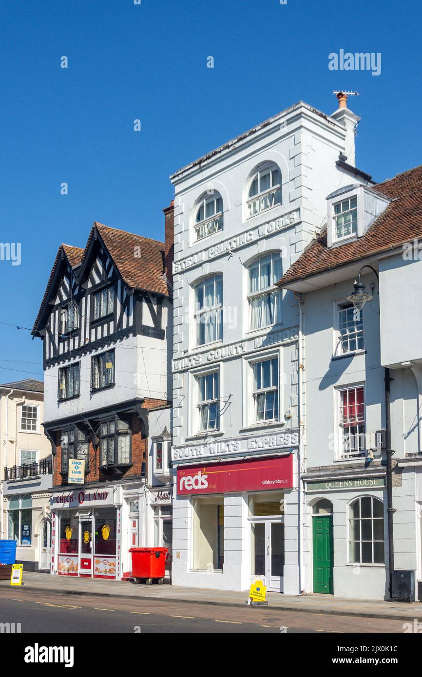 Period buildings, New Canal, Salisbury, Wiltshire, England, United Kingdom Stock Photo