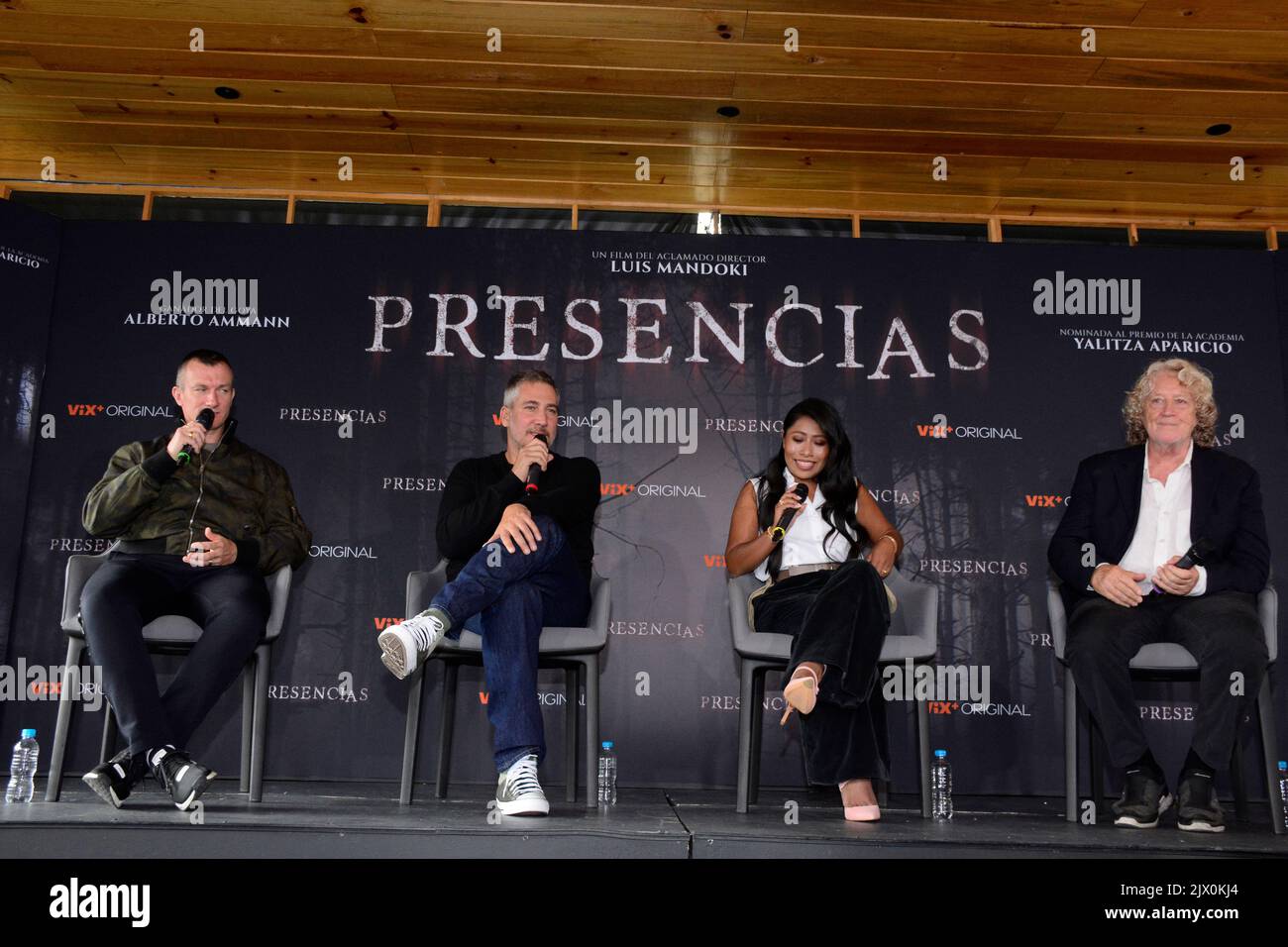 Mexico City, Mexico. 6th Sep, 2022. Philip Lozano, Alberto Ammann, Yalitza  Aparicio, Luis Mandoki attend at a press conference to promote the film  ˜Presencias' at Cineteca Nacional. on September 6, 2022 in