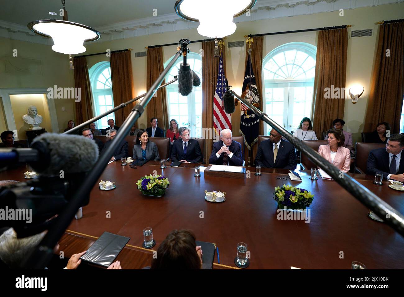 United States President Joe Biden holds a meeting at the White