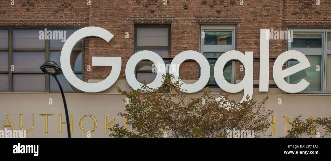 Google logo on building Stock Photo