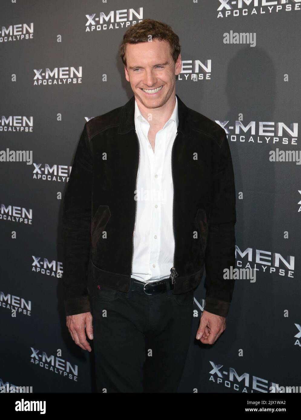 Actor Michael Fassbender, who plays the character Magneto, poses for ...