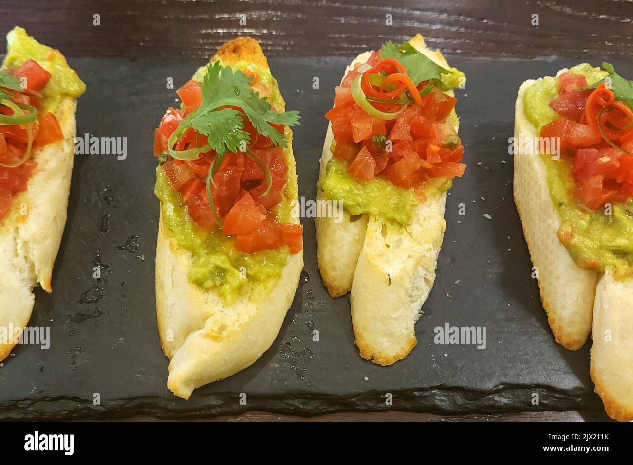 Bruschetta Grilled Bread at Cafe Jakarta Indonesia Stock Photo Alamy