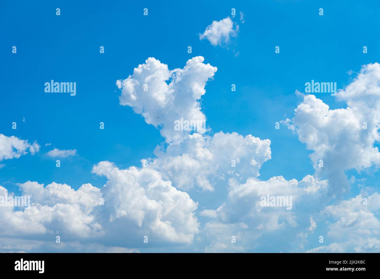 beautiful blue sky with white clouds in the afternoon horizontal composition Stock Photo