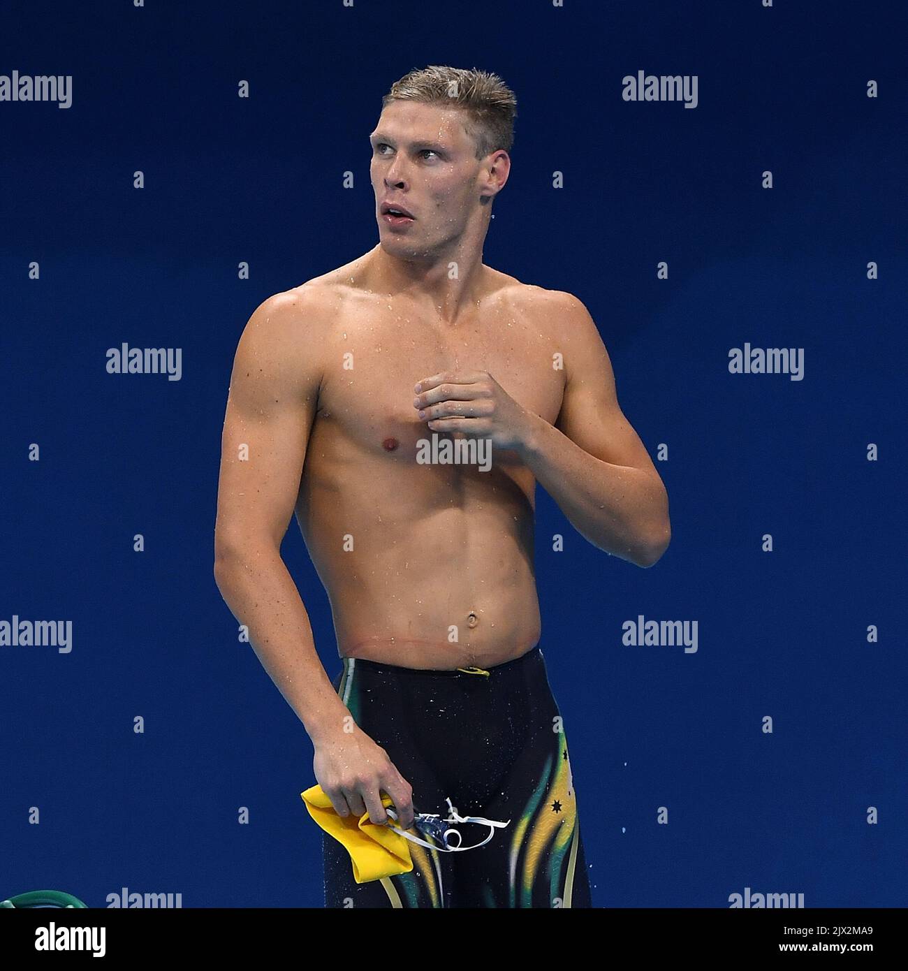 Jake Packard of Australia before the Men's 100m Breaststroke semi final ...