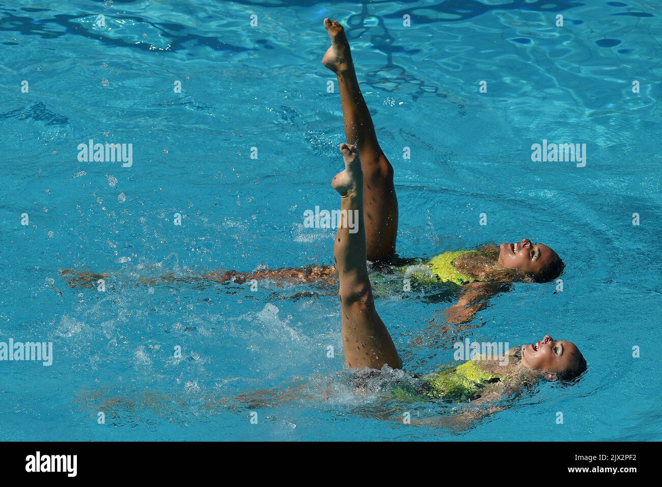Australia's Nikita Pablo (top) and Rose Stackpole (bottom) competing in ...