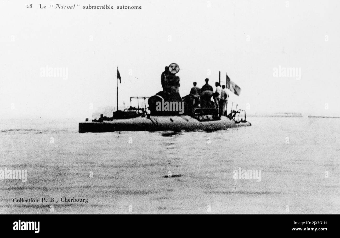 French submarine Narval designed by French engineer Maxime Laubeuf