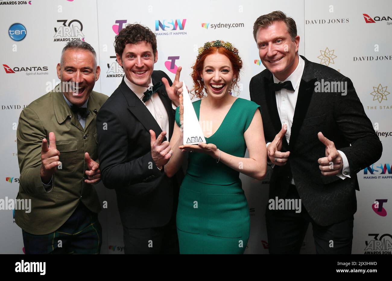 The Wiggles poses for a photograph after winning the ARIA for Best ...